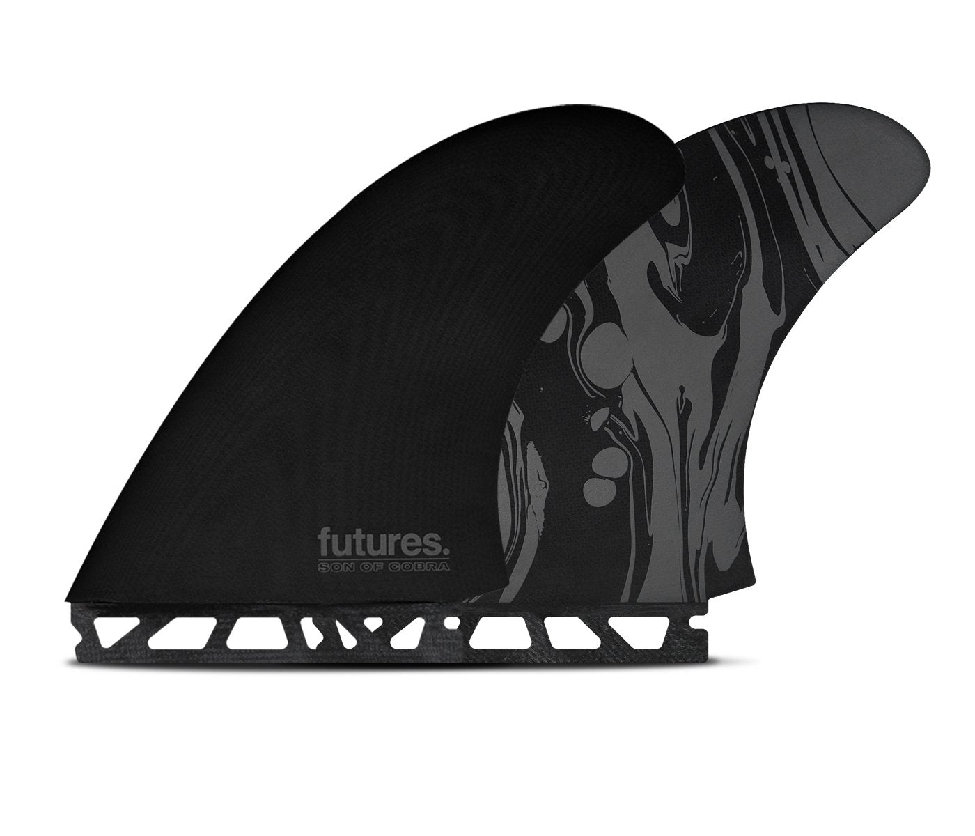 Futures Son of Cobra Twin Fins Fiberglass - Black Fins