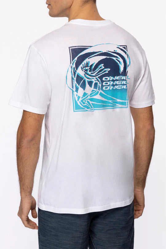 Oneill Stenciled Tee - White Mens T Shirt