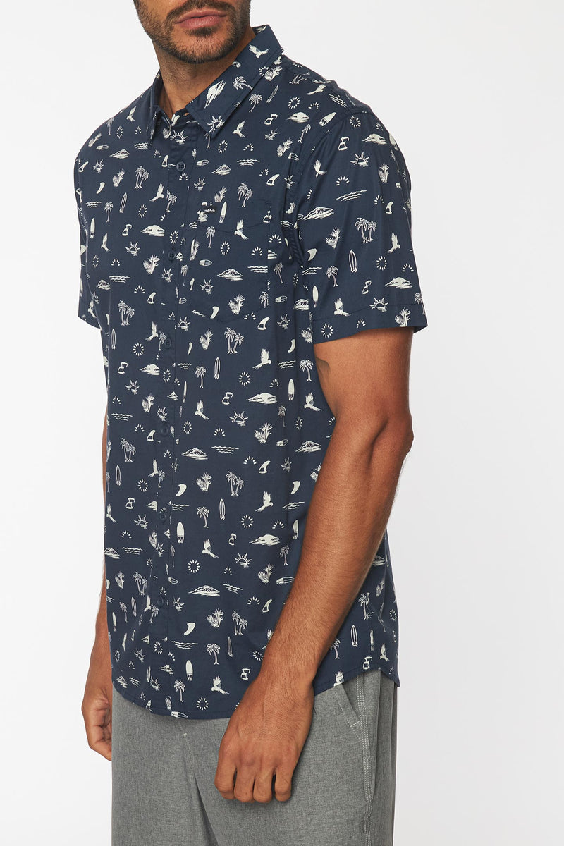 Oneill Tame Button Down Shirt - Navy Mens Shirt