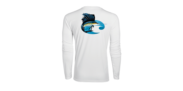 Costa Technical Species Sailfish Longsleeve Shirt - White Rashguard Sun Protection