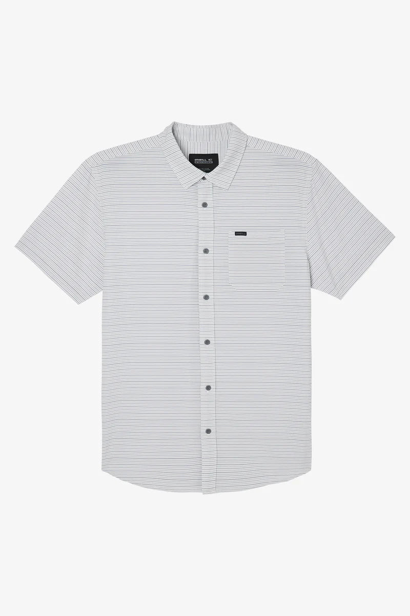 Oneill Trvlr traverse Stripe Button Down UPF 50+ Shirt - FOG Mens Shirt