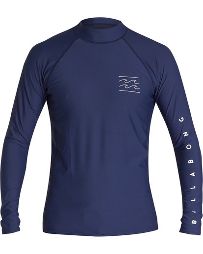 Billabong Unity Performance LS Mens Rashguard - Grey Heather / Navy Rashguard Sun Protection Navy