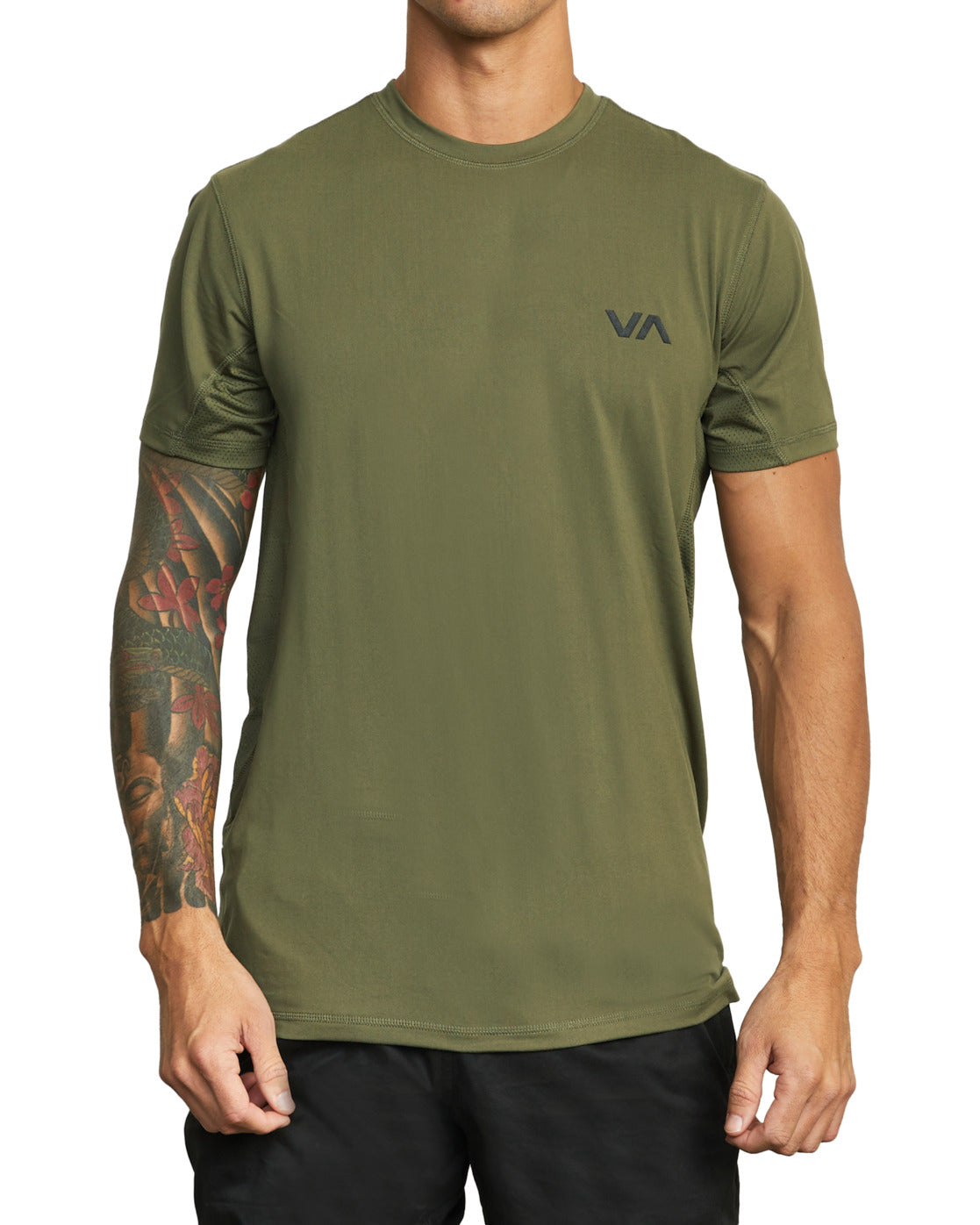 RVCA Sport Vent SS Mens Performance T Shirt - Olive