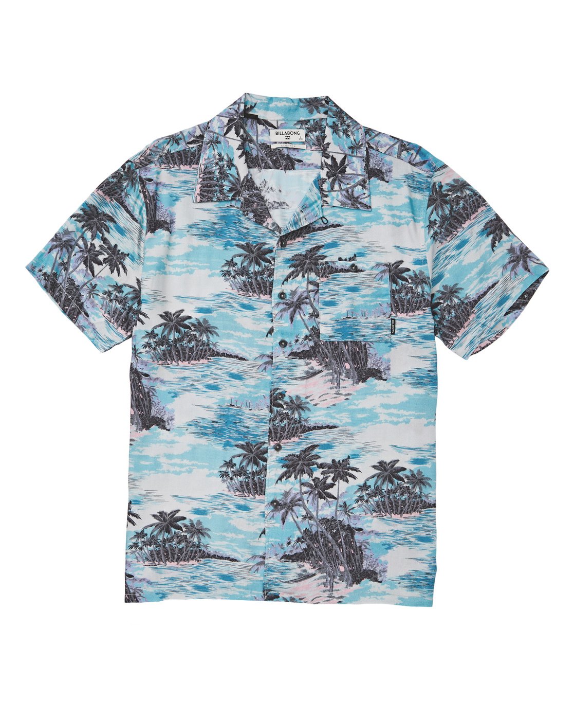 Billabong Vacay Print SS Mens Wovwen T Shirt - Aqua Mens Woven