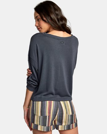 RVCA Indulge Lightweight Fleece - Dark Navy womens sweater
