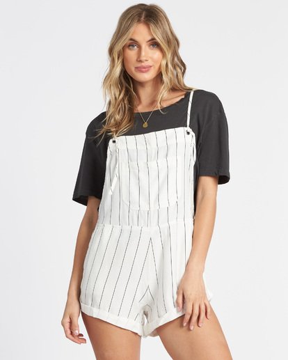Billabong Wild Pursuit Womens Short Overalls - Salt Crystal Romper