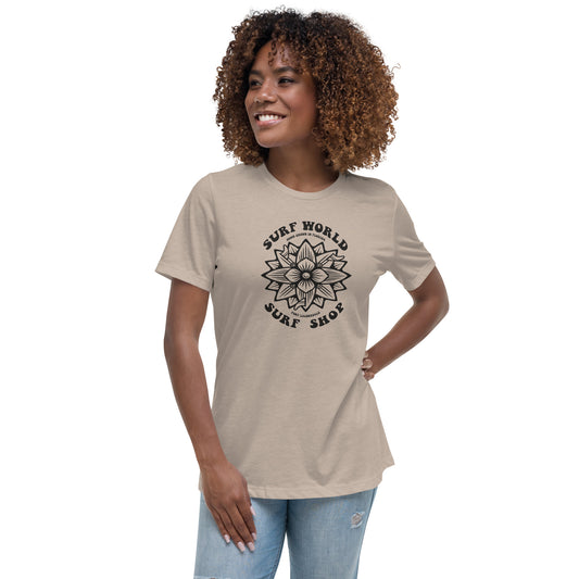 Surf World Custom Flower Boards Women's Relaxed T-Shirt Womens T Shirt Heather Stone