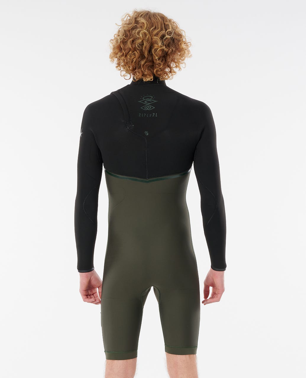 Rip Curl E Bomb Zip Free LS Mens Springsuit Wetsuit - Black Olive Wetsuit