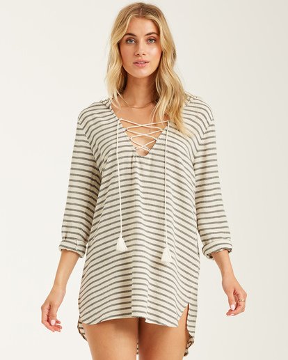 Billabong Same Story Womens Cover Up - Black White Women's Cover Up