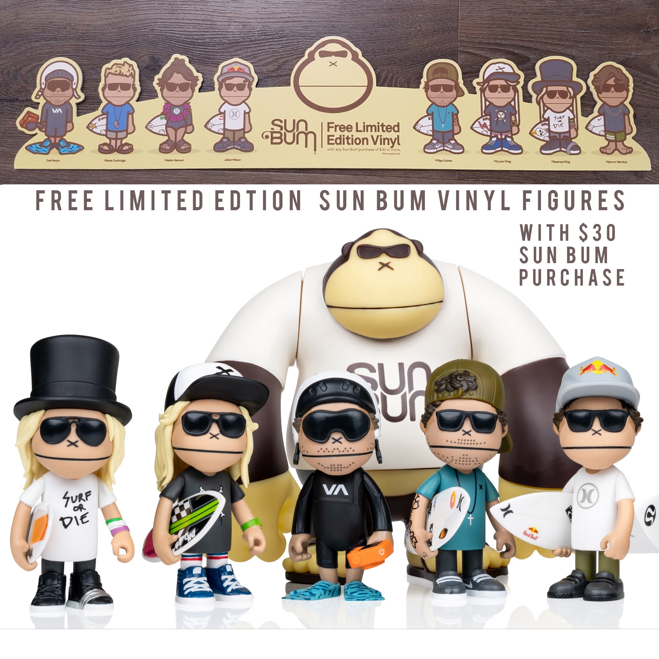 Limited Edition Sun Bum Vinyl Figures SURF WORLD SURF SHOP Limited Edition Sun Bum Vinyl Figures SURF WORLD SURF SHOP