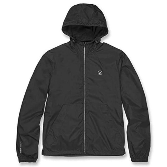 Volcom Phase 91 Windbreaker Hooded Jacket - Black mens jacket