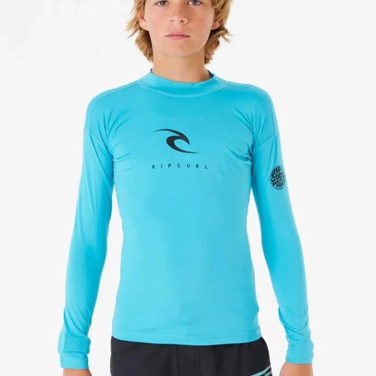 Ripcurl Boys Corp Long Sleeve UV Rashguard Sunshirt - Blue boys rashguard