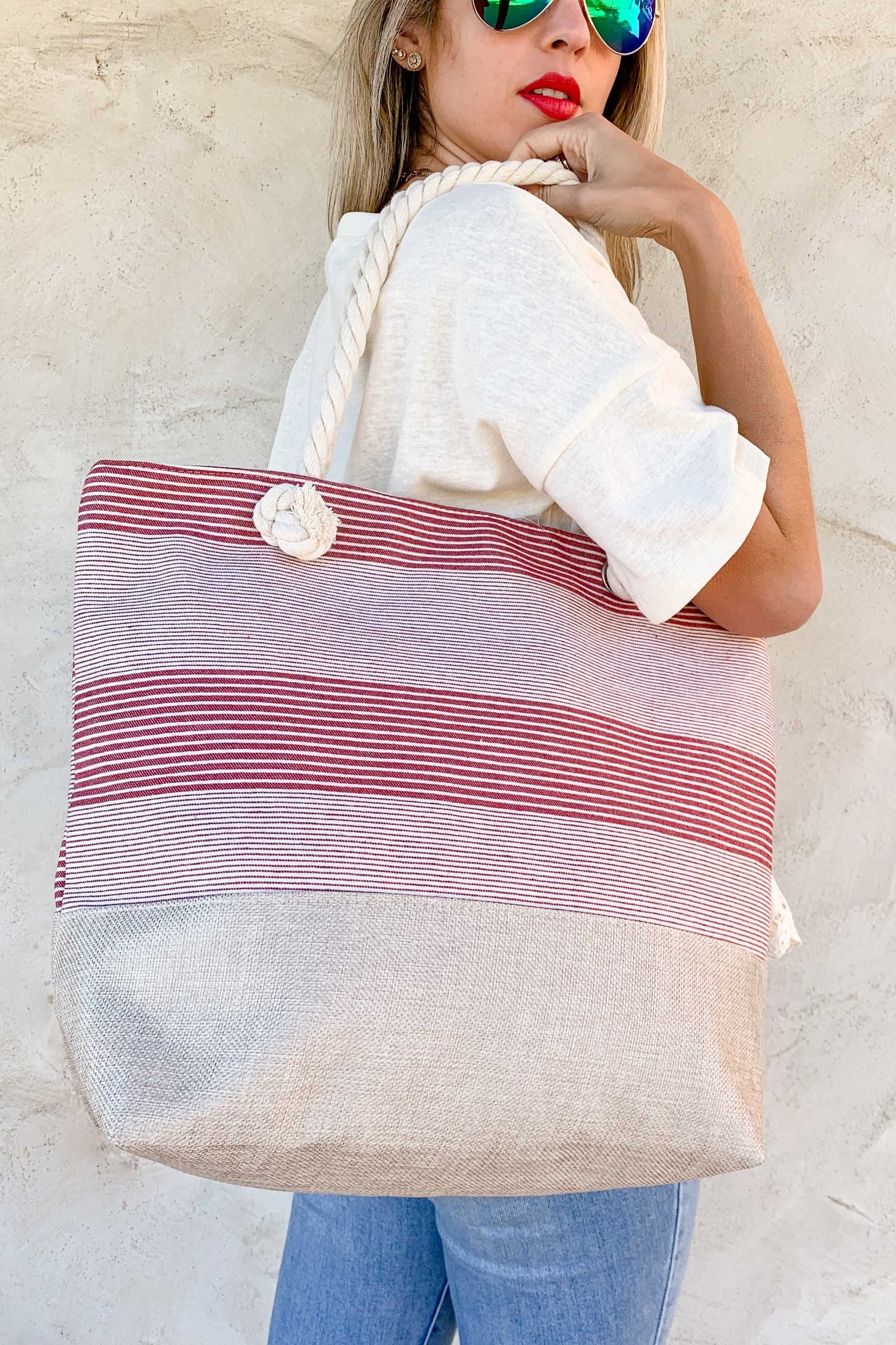 Surf World Beach / Boat Bag - Striped / Printed Bag