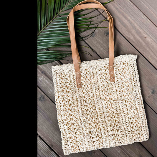 Surf World Seagrass Summer Beach Bag - Natural Bag