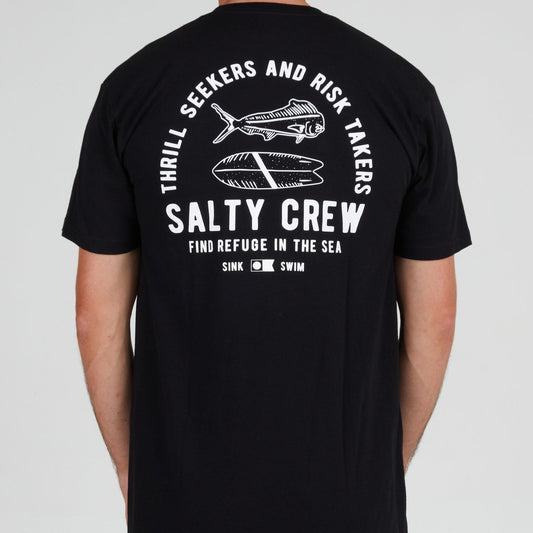 Salty Crew Lateral Lines SS Tee - Black Mens T Shirt