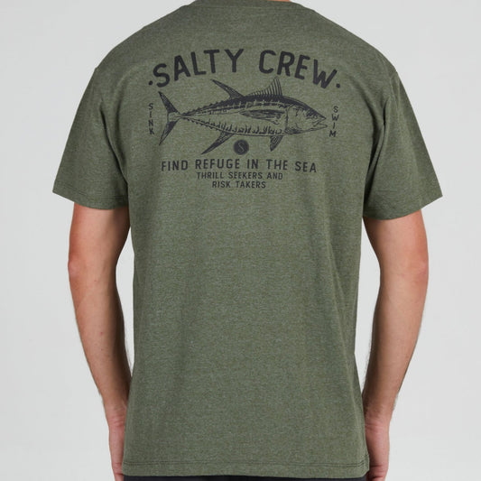 Salty Crew Market SS Tee - Heather Olive Mens T Shirt