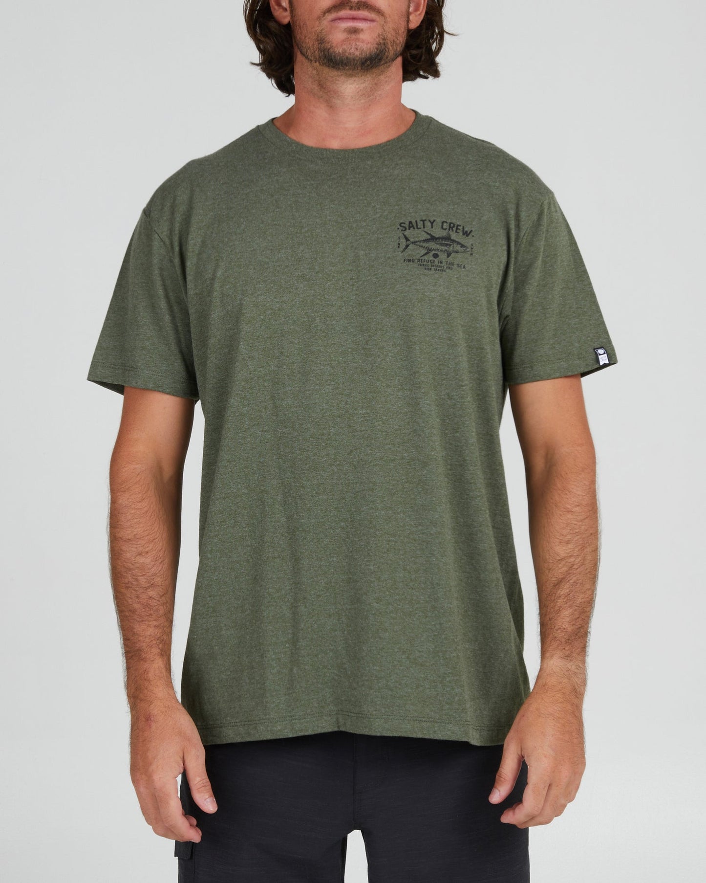 Salty Crew Market SS Tee - Heather Olive Mens T Shirt