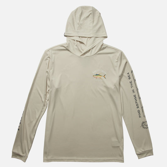 Salty Crew Ahi Mount Hooded Tech UPF 50+ - Natural Rashguard Sun Protection