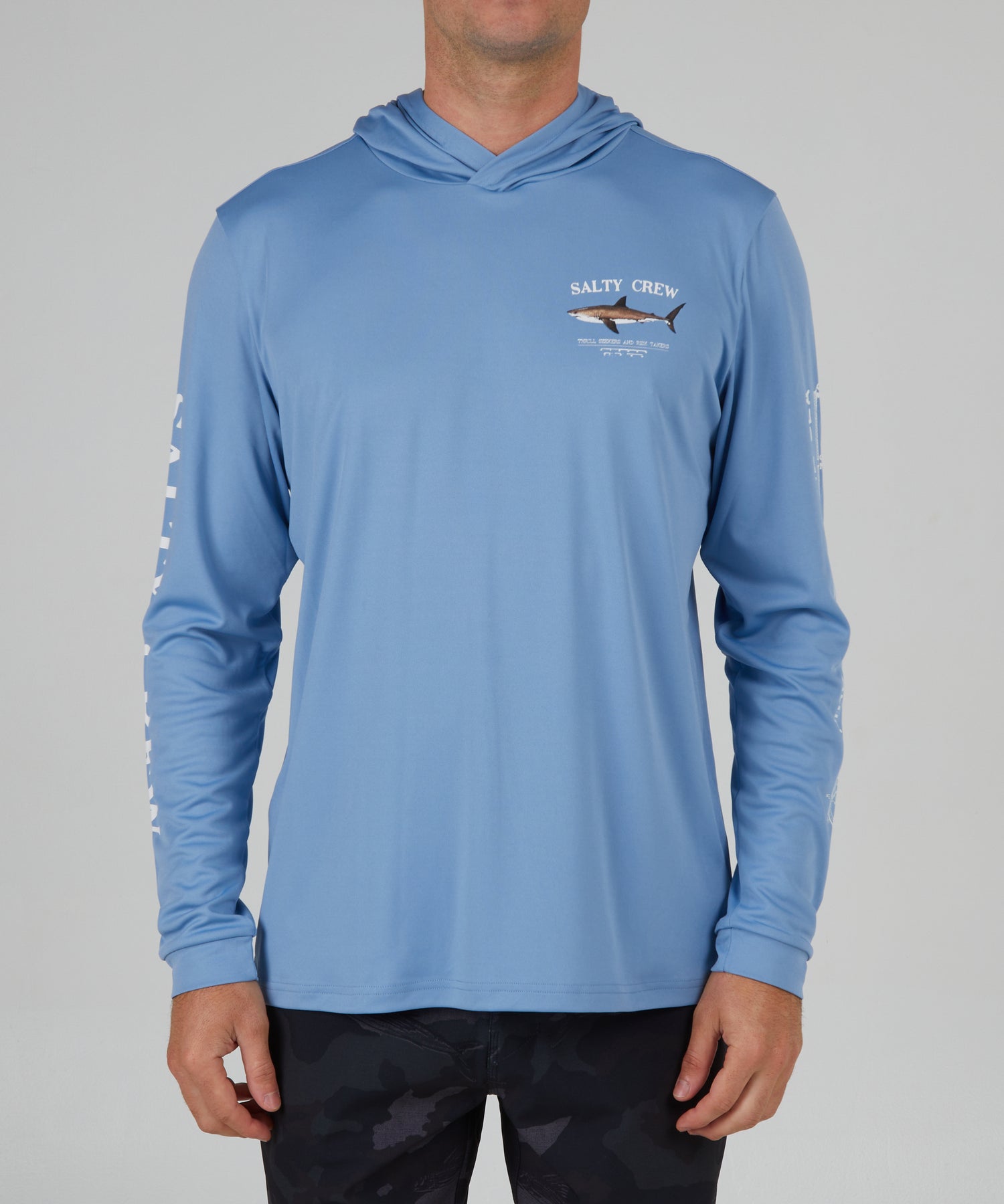 Salty Crew Bruce Hooded Tech UPF 50+ - Marine Blue Rashguard Sun Protection