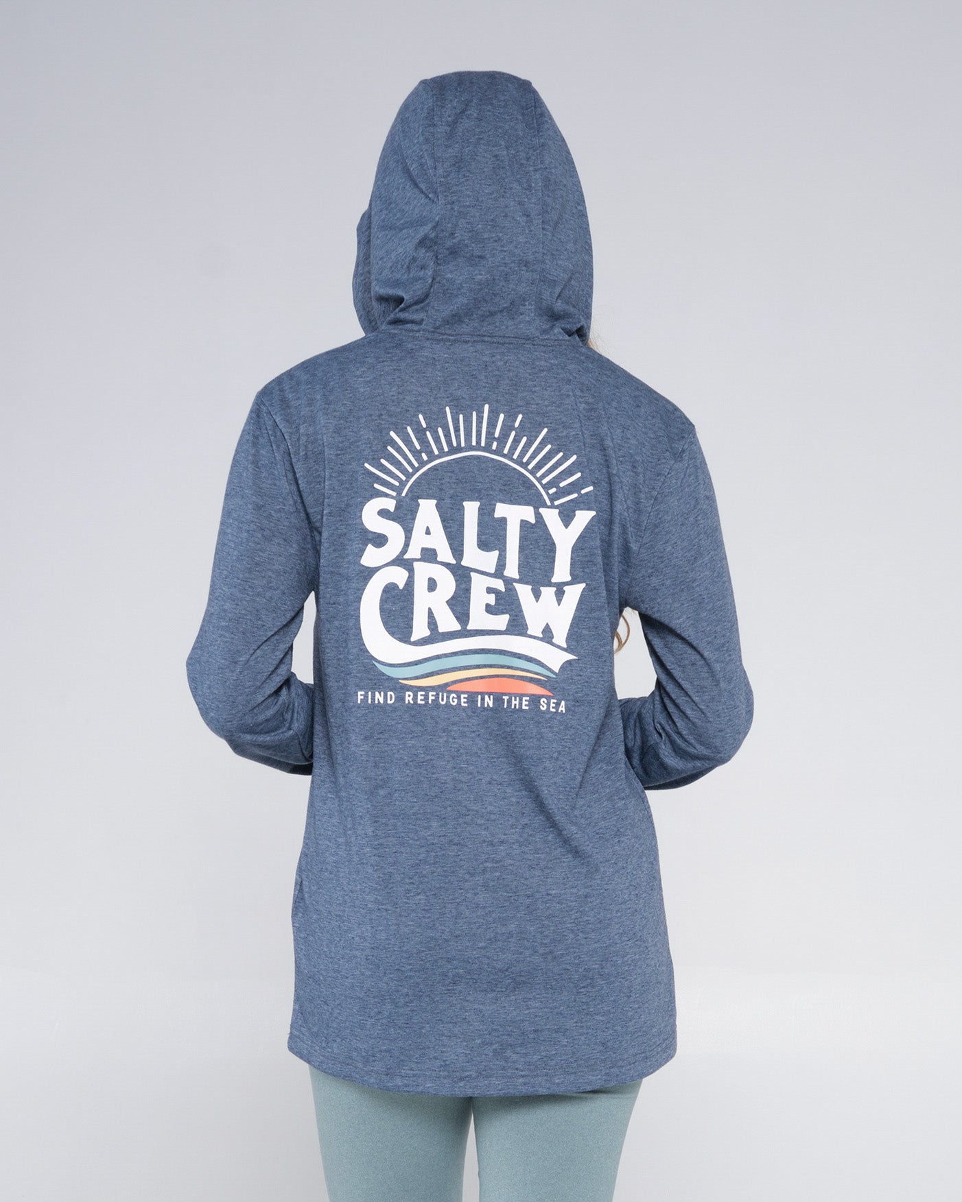 Salty Crew The Wave Mid Weight Hoodie - Navy Heather Womens Top