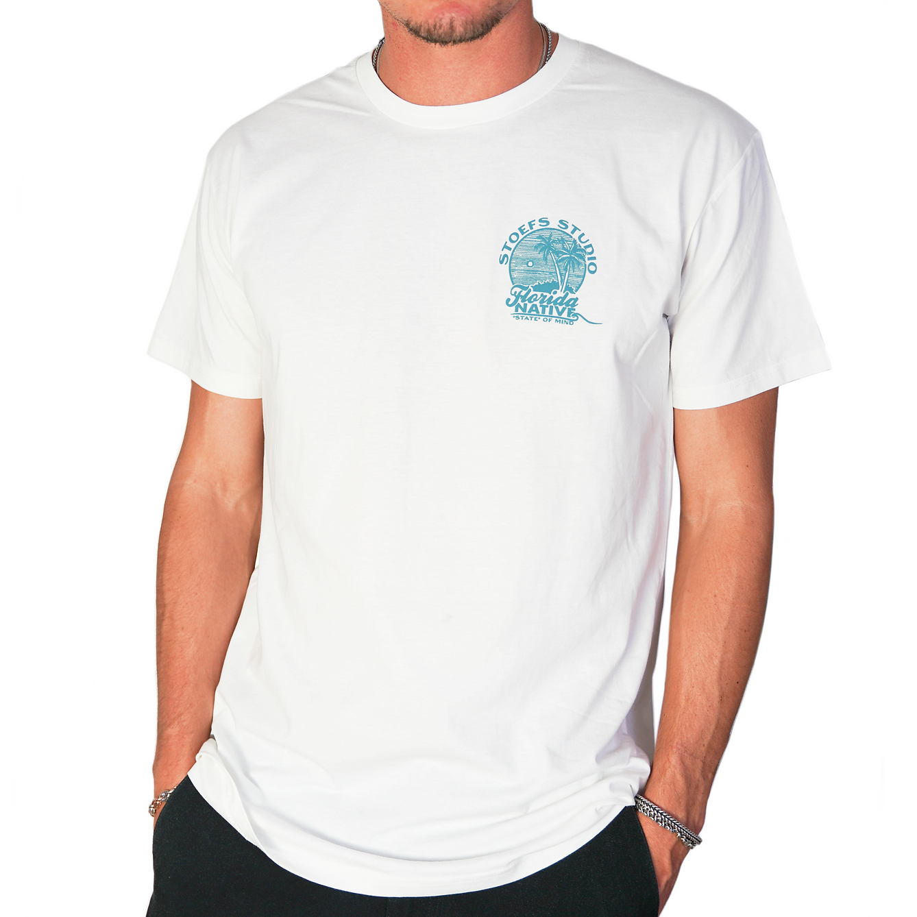 Stoefs Studio Florida A Native State of Mind Tee - White Mens T Shirt