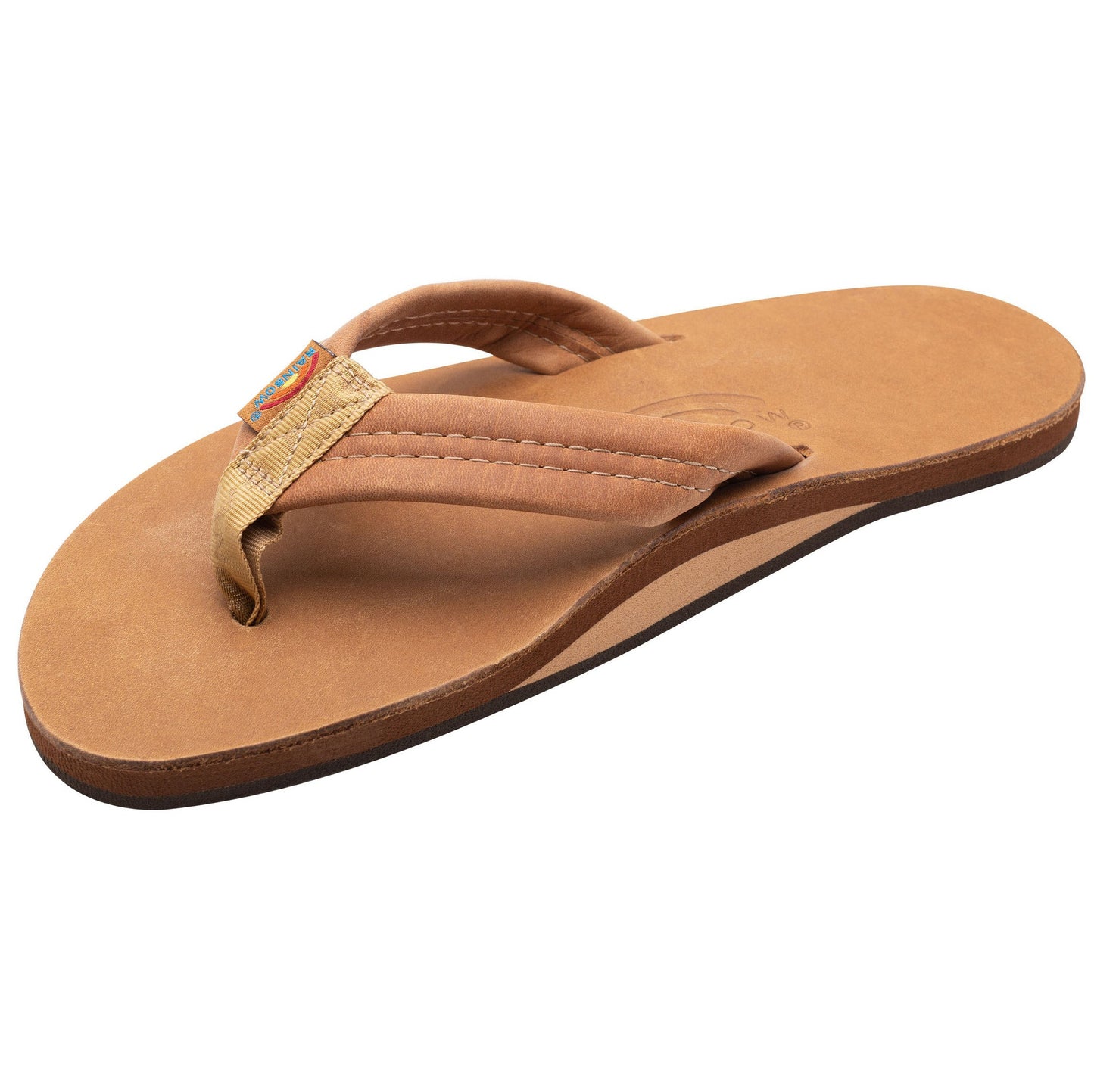 Rainbow Men's Luxury Leather Single Layer Sandals - Buckskin Mens Footwear