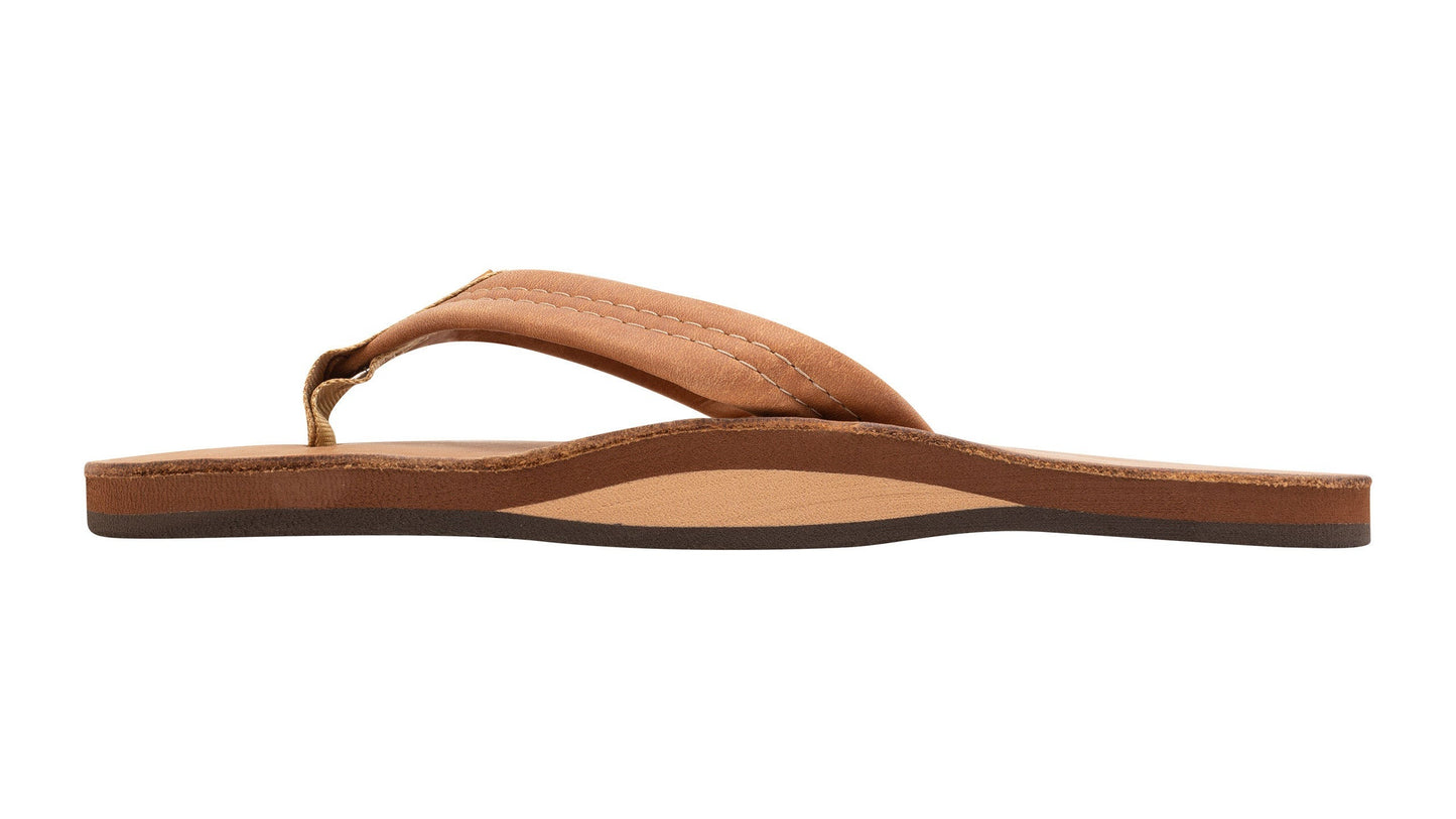 Rainbow Men's Luxury Leather Single Layer Sandals - Buckskin Mens Footwear