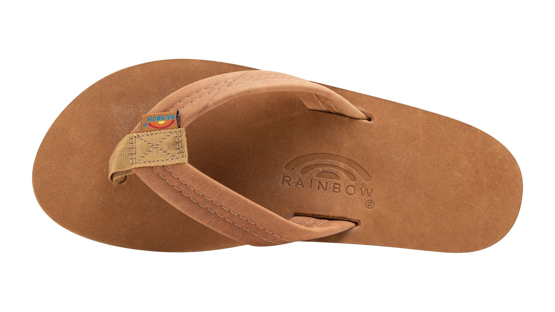 Rainbow Men's Luxury Leather Single Layer Sandals - Buckskin Mens Footwear