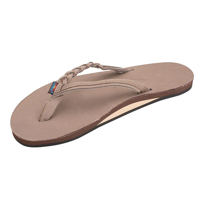 Rainbow Sandals Women's Flirty Braidy Dark Brown Single Layer Leather