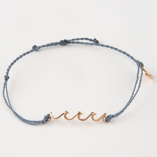 Pura Vida Rose Gold Delicate Wave Bracelet - Denim Jewelry