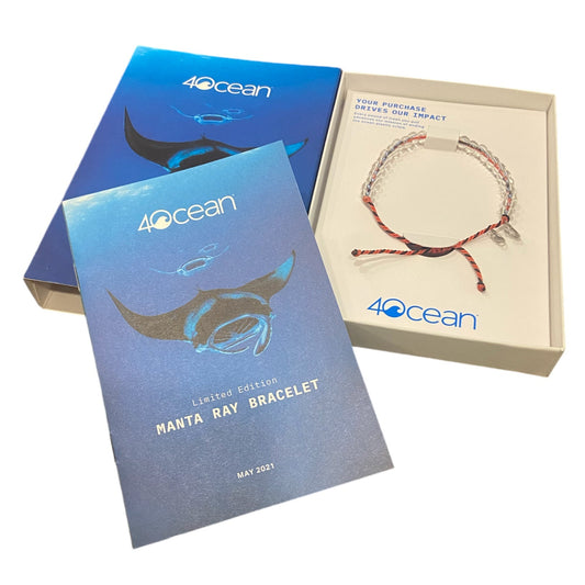 4Ocean Limited Box Set Manta Ray Beaded Bracelet - Black Orange Jewelry