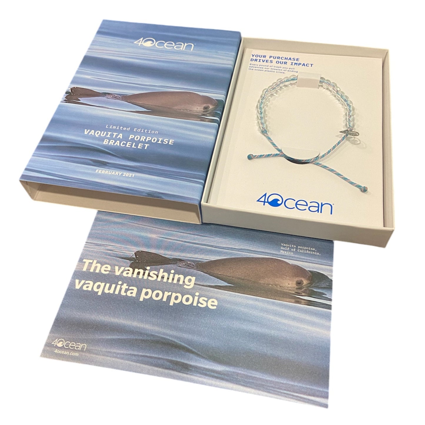 4Ocean Limited Box Set Vaquita Porpoise Beaded Bracelet - Blue Pink Jewelry