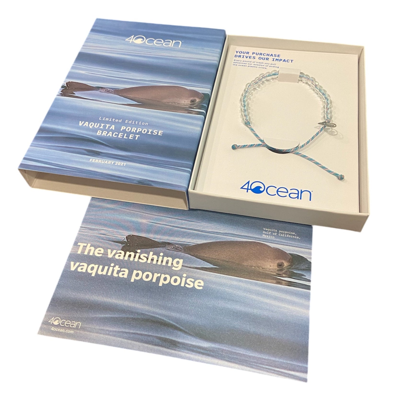 4Ocean Limited Box Set Vaquita Porpoise Beaded Bracelet - Blue Pink Jewelry