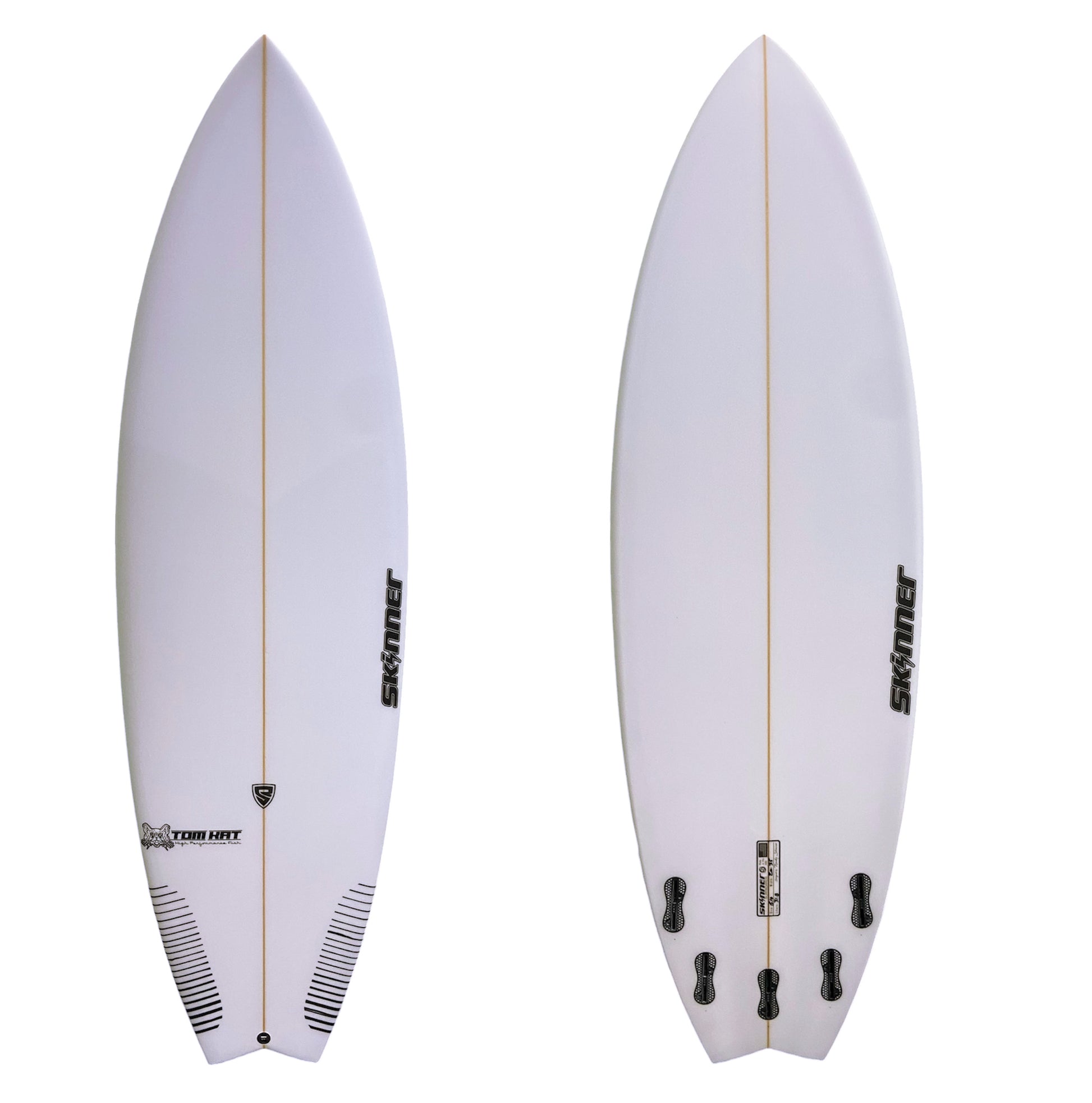 Skinner Surfboards Tom Kat Fish 5'10 x 20.35 x 31.8 L Poly 5 Fin FCS Surfboard