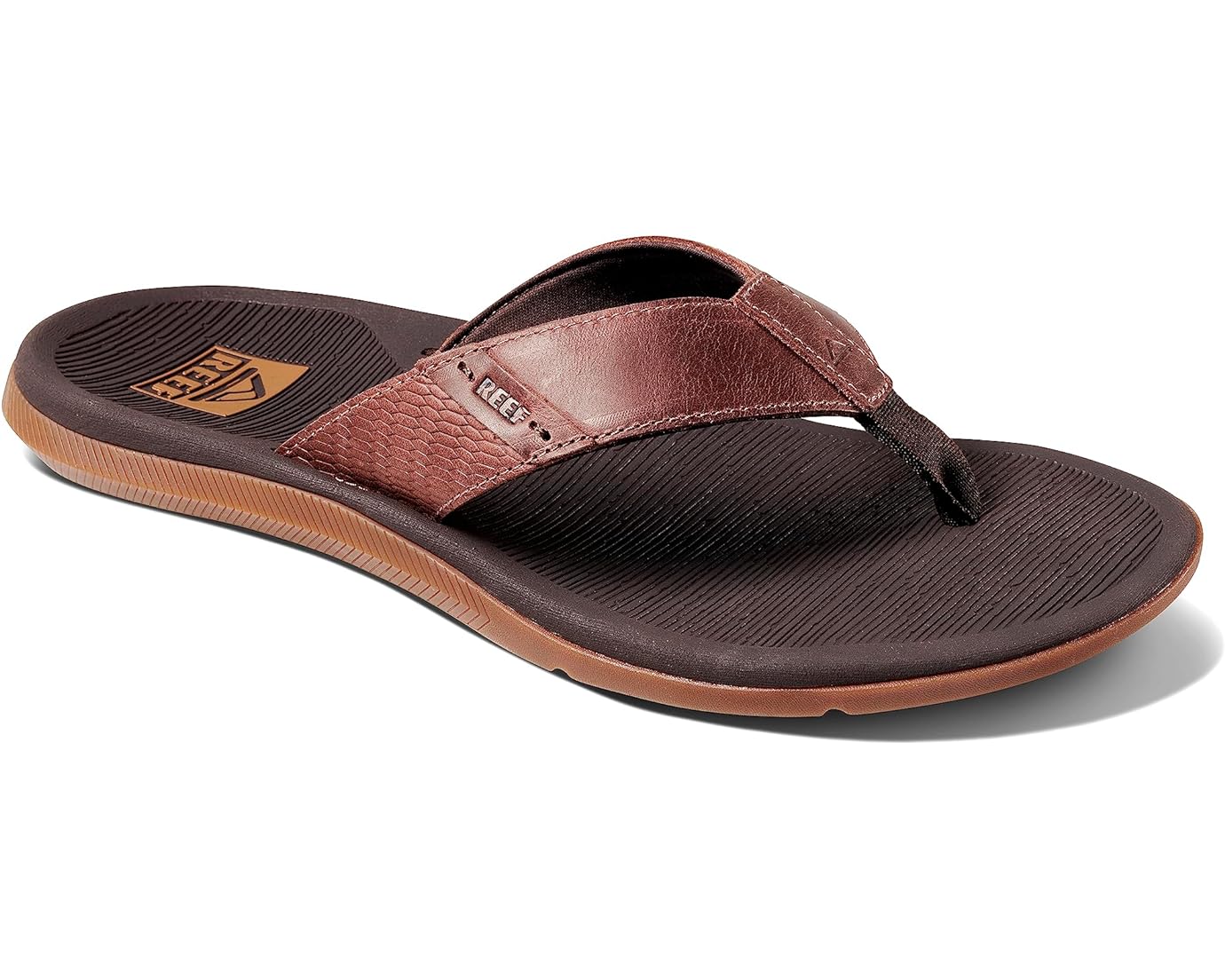Reef Santa Ana LE Leather Upper Sandals - Brown Mens Footwear