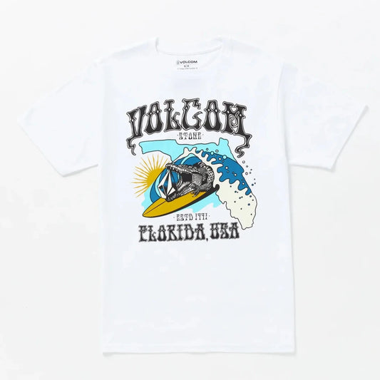 Volcom Gator Tubes Florida SS Tee Shirt - White Mens T Shirt