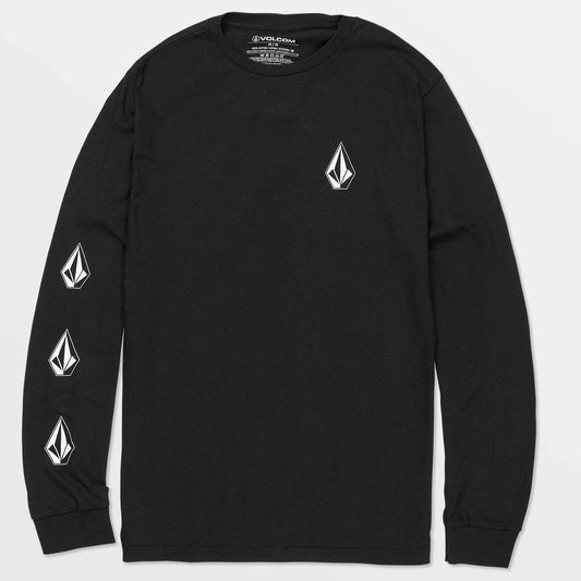 Volcom Iconic Stone LS Mens T Shirt - Black Mens Longsleeve Tee
