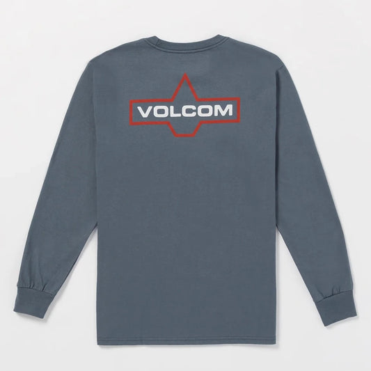 Volcom Branding Iron LS Mens T Shirt - Dark Slate Womens T Shirt