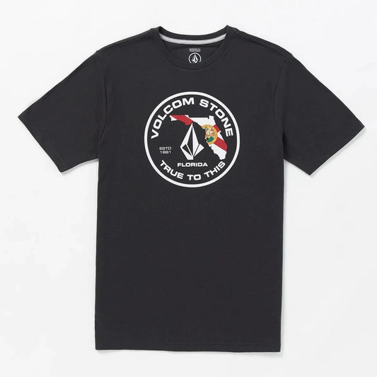Florida Flag Circle SS Tee Shirt - Black Mens T Shirt