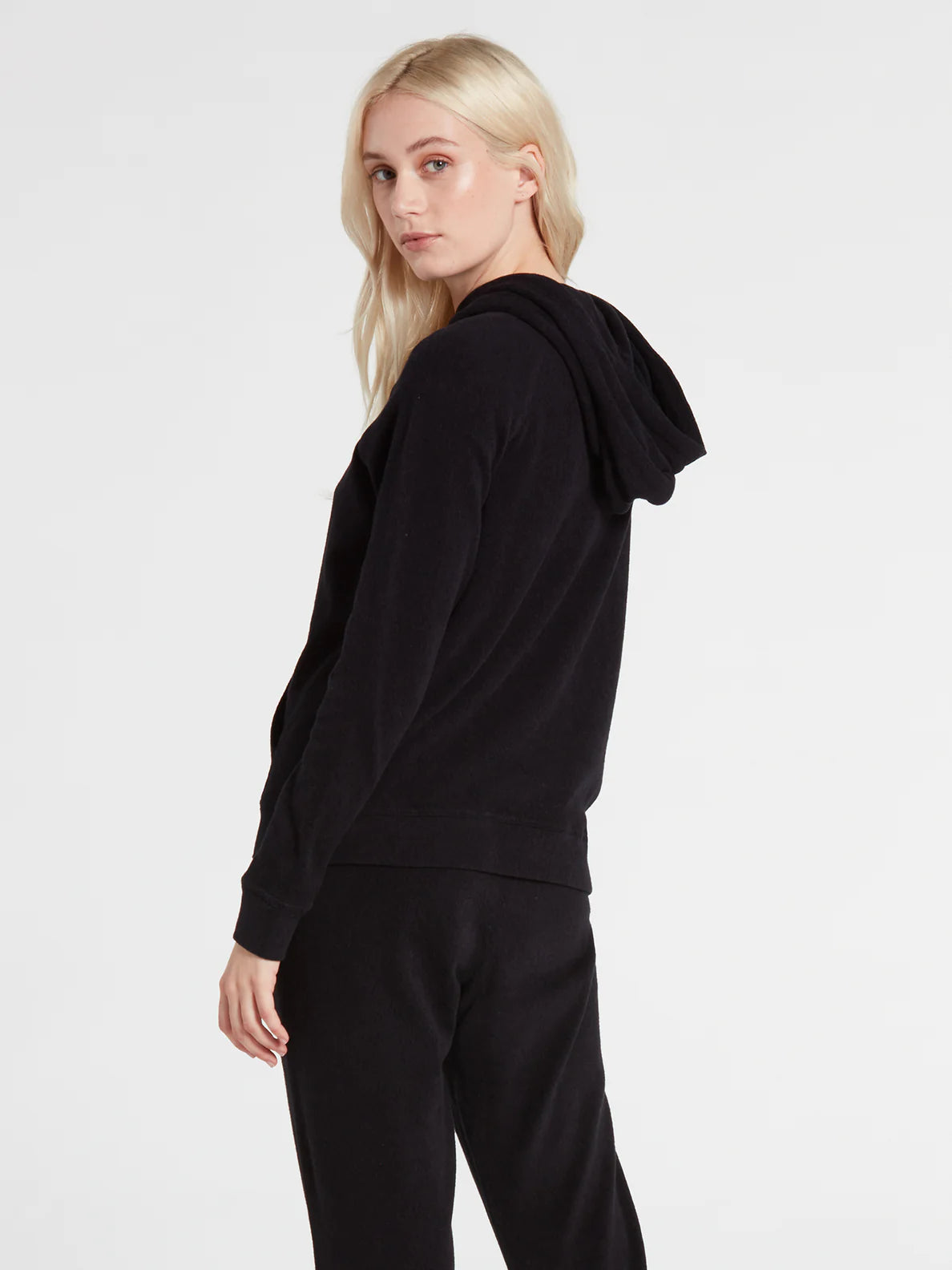 Volcom Women's LIL Lived in Lounge Pullover Hoodie - Black womens hoodie