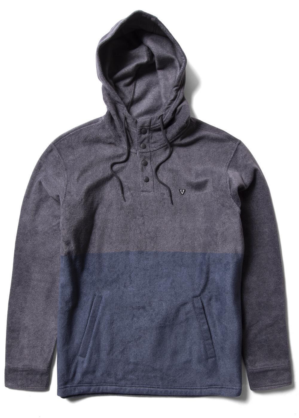 Vissla Eco-Zy Polar Fleece Hooded Popover - Steel Grey mens jacket