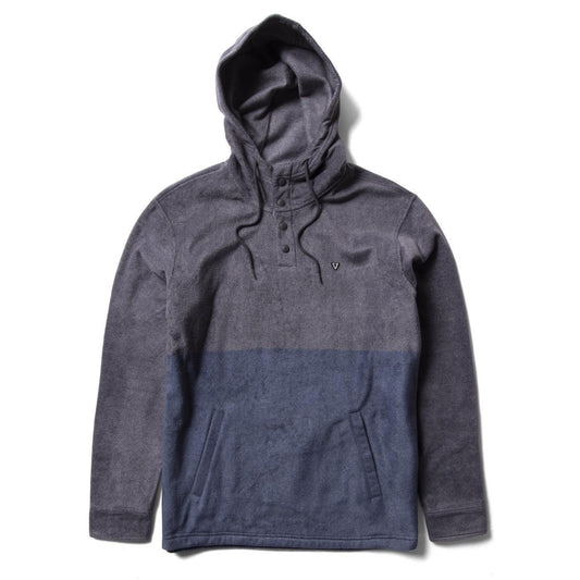 Vissla Eco-Zy Polar Fleece Hooded Popover - Steel Grey mens jacket