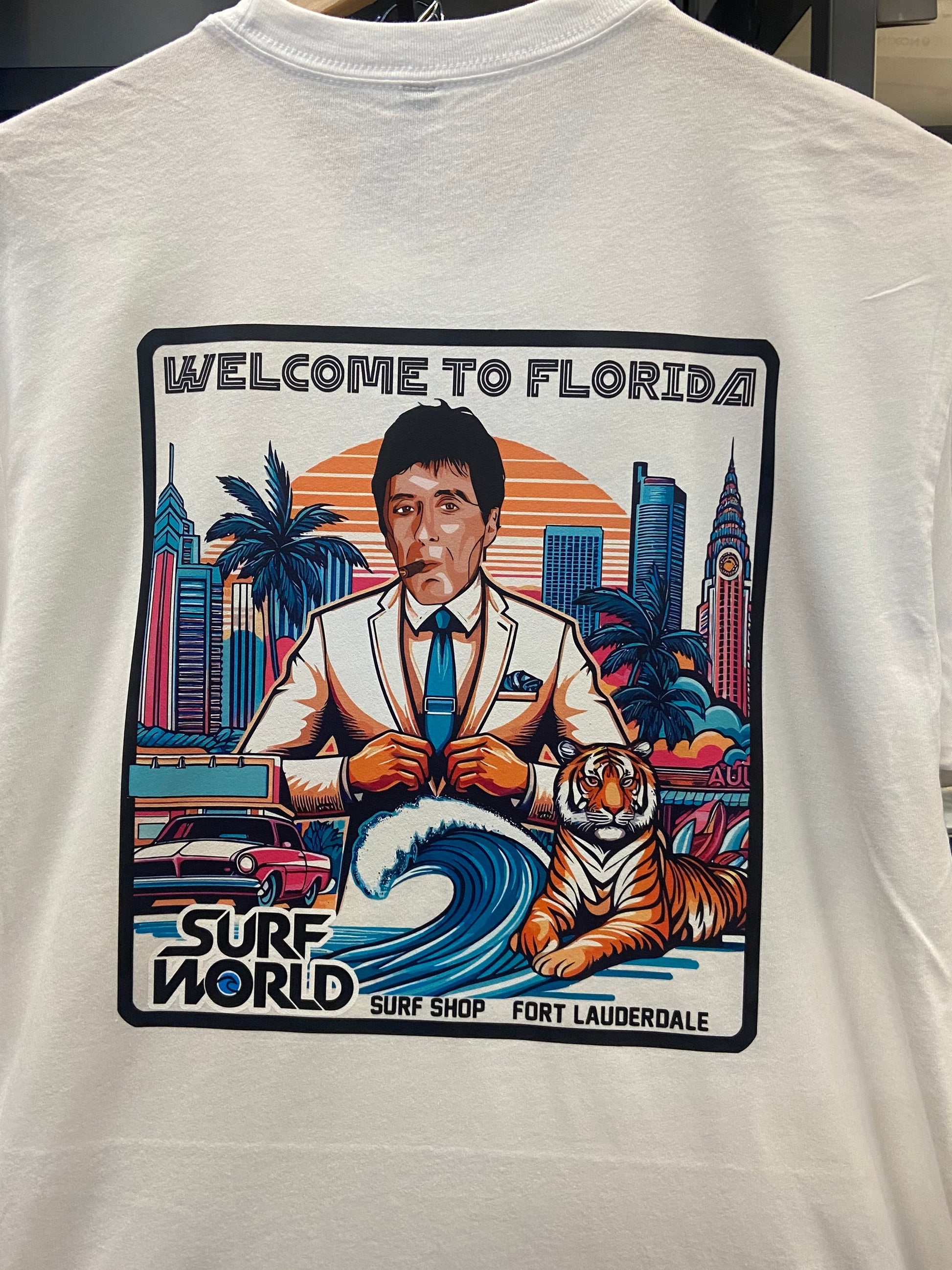Surf World Tony Montana Tee - White Mens T Shirt