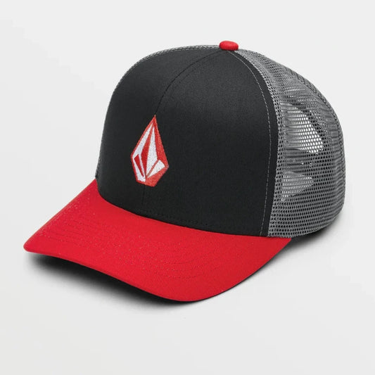 Volcom Full Stone Cheese Trucker Hat - Black Red Hats
