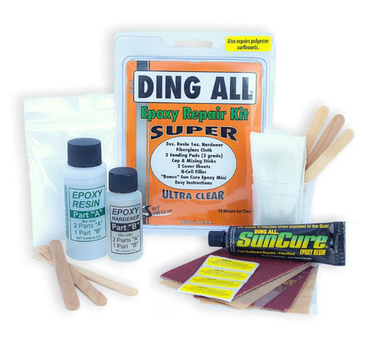 Dingall SUPER Epoxy Repair Kit includes suncure epoxy Surfboard Repair