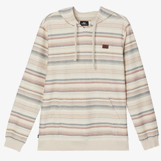 Oneill Bavaro Stripe Hooded Pullover Terry - Cream 3 mens hoodie