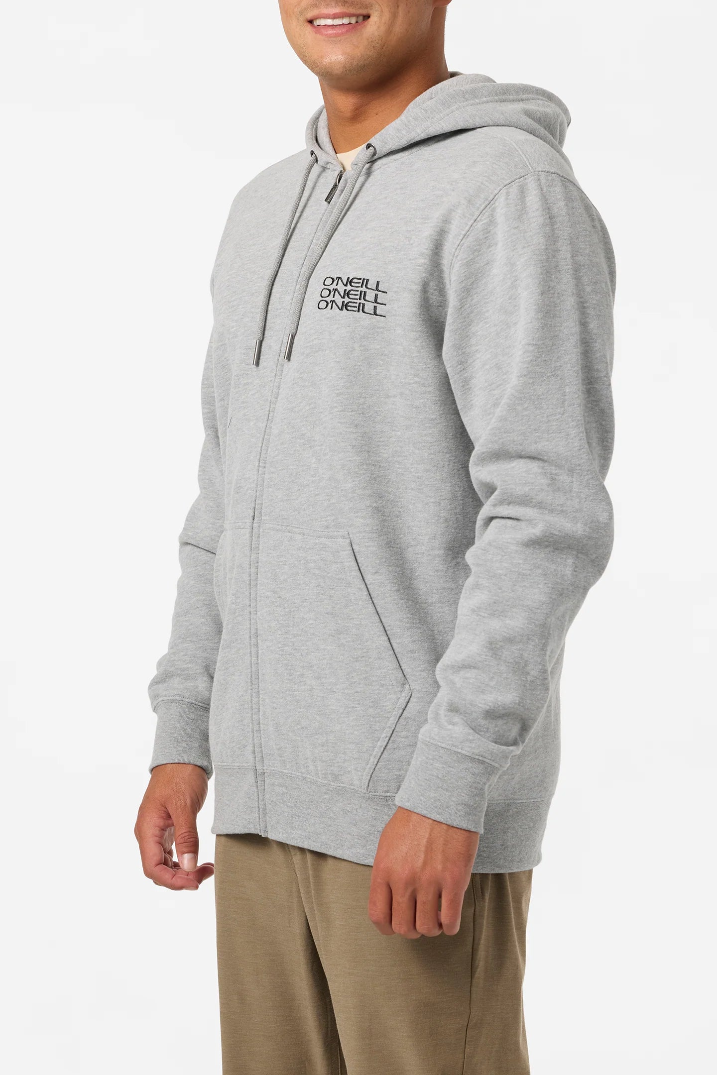 Oneill Fifty Two 26 Zip Hoodie - Heather Grey mens hoodie