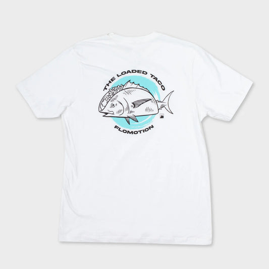 Flomotion Loaded Fish Taco Tee Shirt - White Mens T Shirt