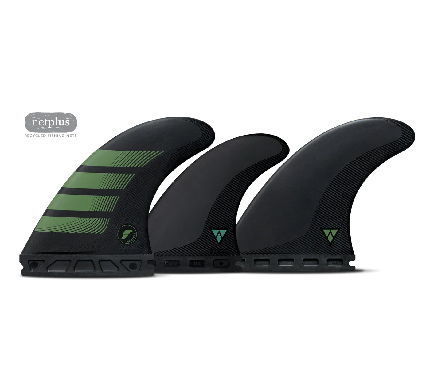 Futures Fins F8 Alpha Series Large Carbon Black Green 5 Fin Set Fins