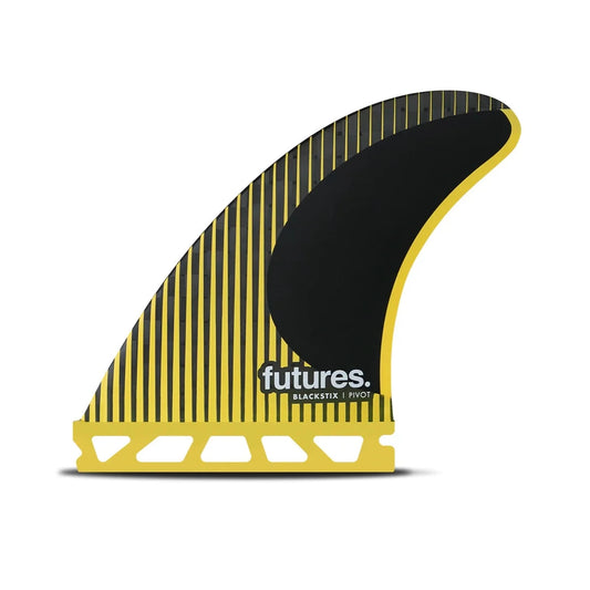 Futures Blackstix P6 Med Pivot Surfboard Fins - Black Yellow Fins
